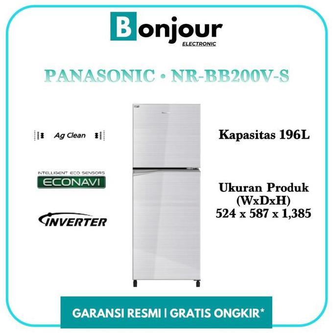 KULKAS 2 PINTU PROMO PANASONIC NR-BB200V-S 196L INVERTER | NR BB200V