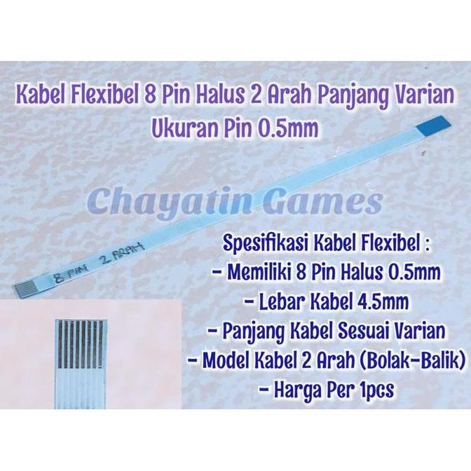 kivamilanit - kabel flexibel 8 pin halus 2 arah panjang varian ukuran pin 0.5mm