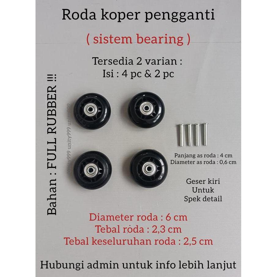 Buruan beli] RODA REPLACEMENT, RODA KOPER, BERING RODA UK 6CM