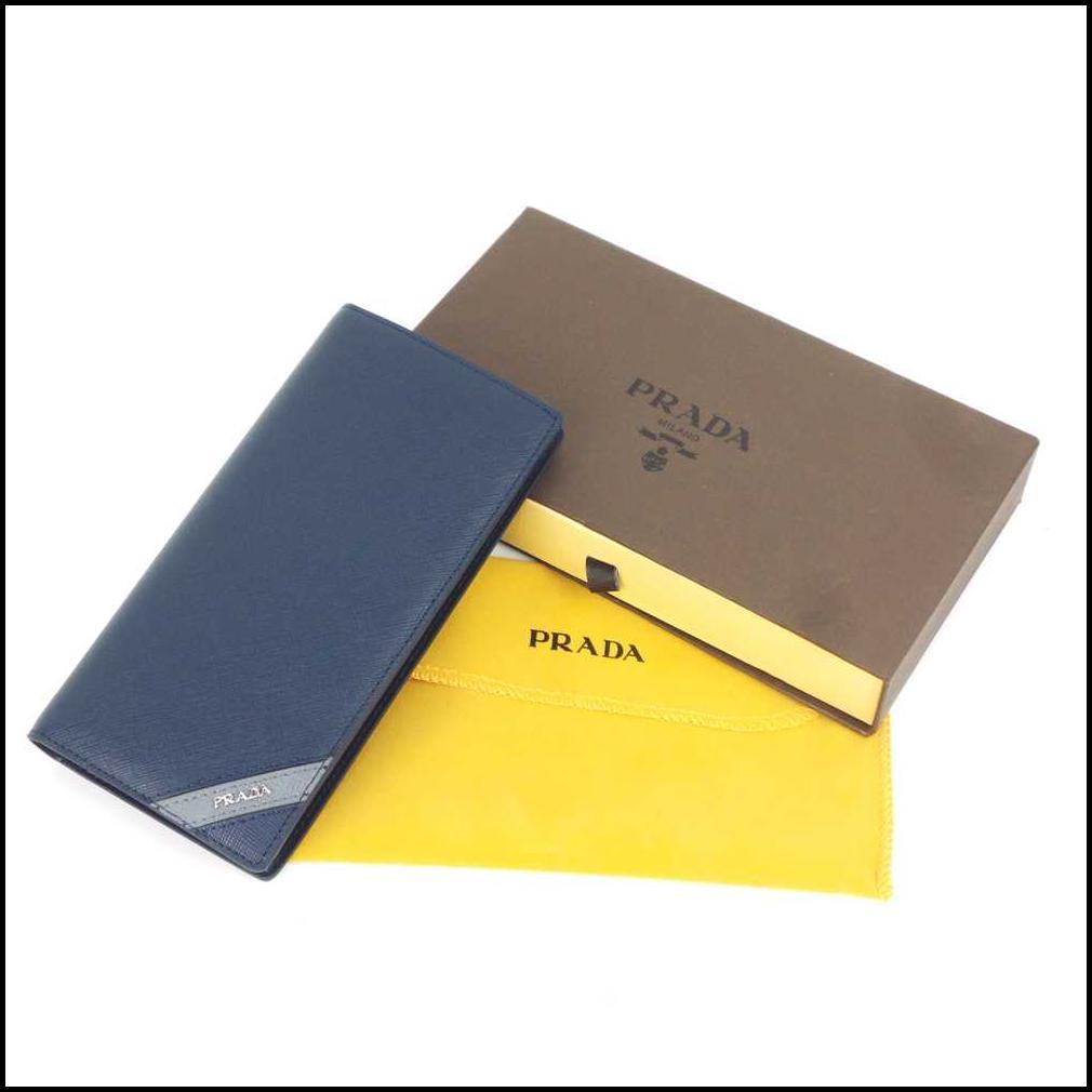 Dompet Panjang Kulit Asli Pria Wanita Murah - Prada SUA-2621 Blue