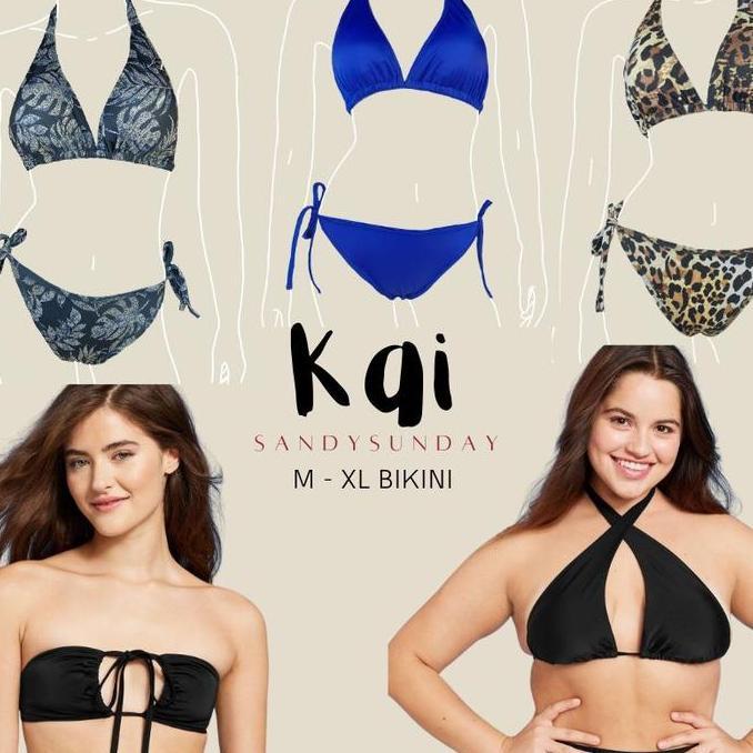 Bikini Pantai XL KAI Bikini Tali Set Jumbo Bikini Tali Lebar Plus Size