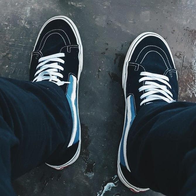 hogiseller - sepatu sk8 low navy white