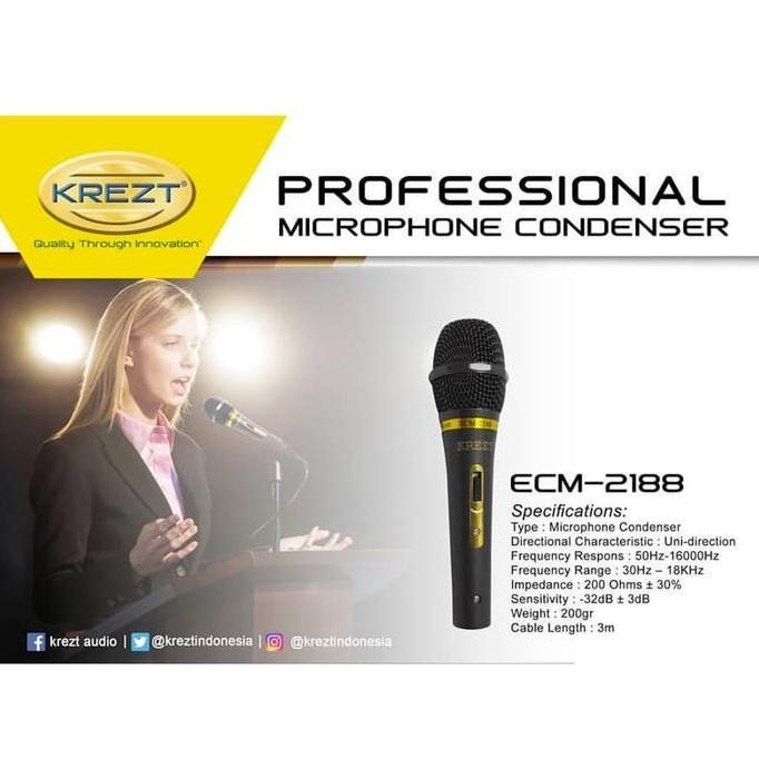 MIC KABLE KREZT ECM-2188 CONDENSOR MICROPHONE + KOPER