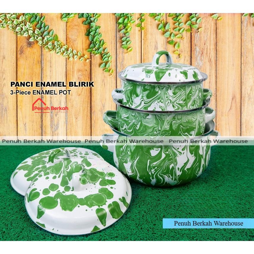 [ Per-Bj ]Panci Blirik/Panci Enamel Gemoy/Panci Blirik Labu/ Panci Jadul/ Panci Blirik Hijau