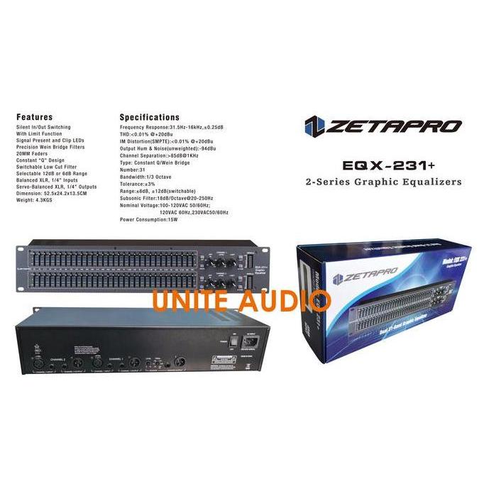 EQ ZETAPRO EQX231+ EQX-231+ ZETAPRO EQUALIZER EQX 231+ SUB LIMITER
