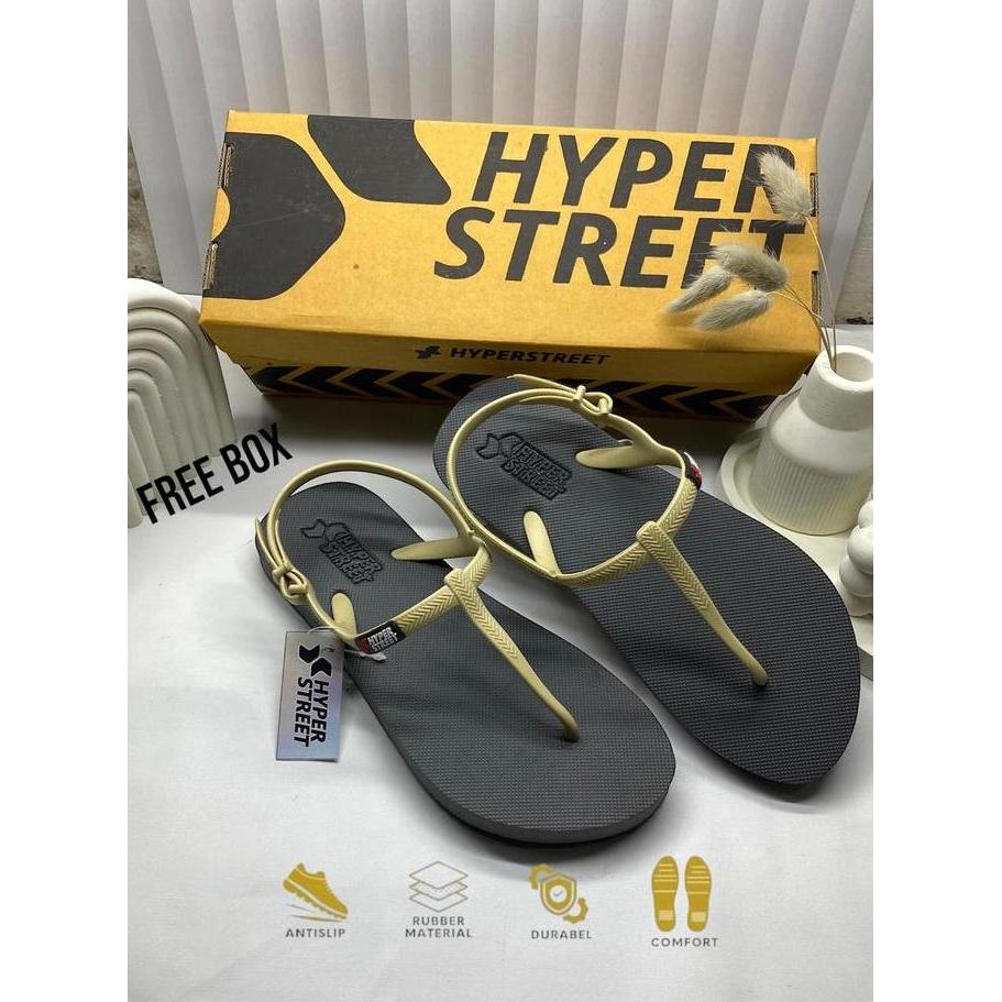 Shoes- Sandal Hyperstreet / Sandal Slempang Cewek Size 36-40 Nita Karet Sendal Jepit Fleksibel Flat 