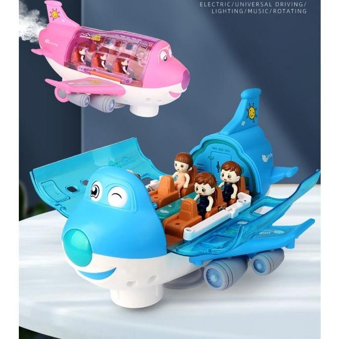 promo mainan anak pesawat airliner universal pesawat kartun mata bisa gerak