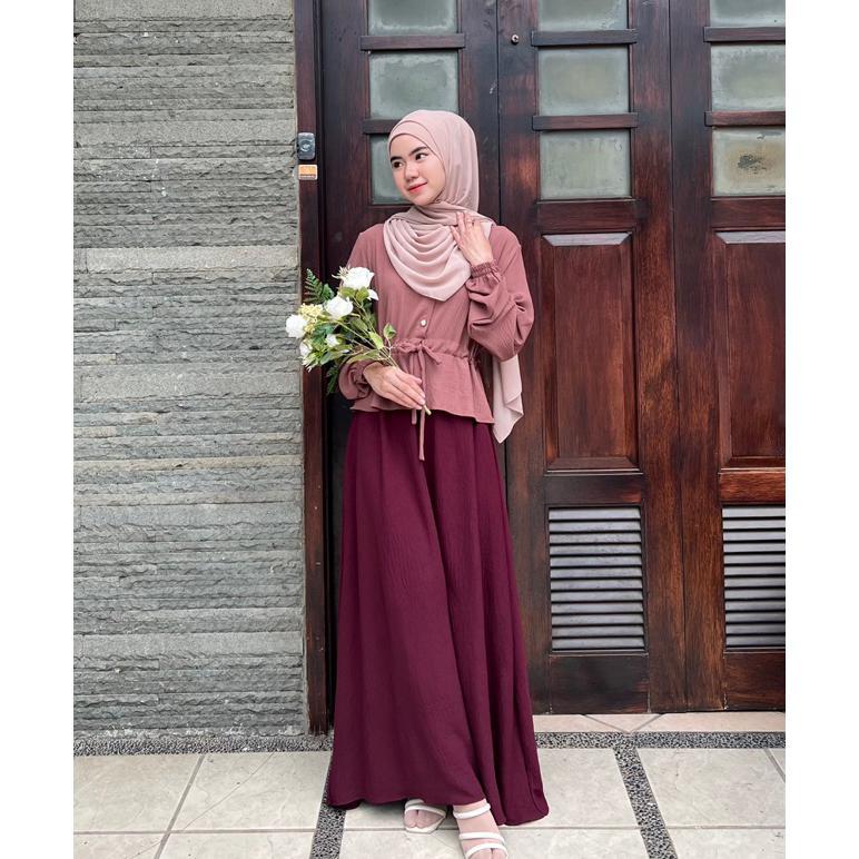 PREMIUM DAFINTY - ROSELLA DRESS BAHAN PREMIUM CRINKLE GAMIS WANITA REMAJA SIMPEL KEKINIAN