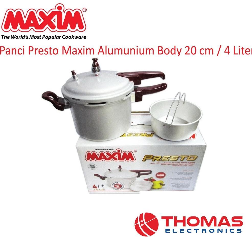 Panci Presto Maxim Alumunium Body 20 Cm 4 Liter Presto Cooker