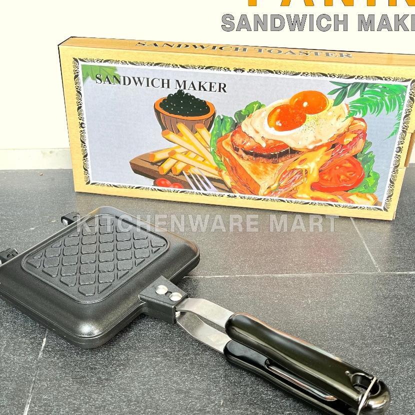 Cetakan Roti Sandwich Panini Roti Panggang Teflon Anti Lengket