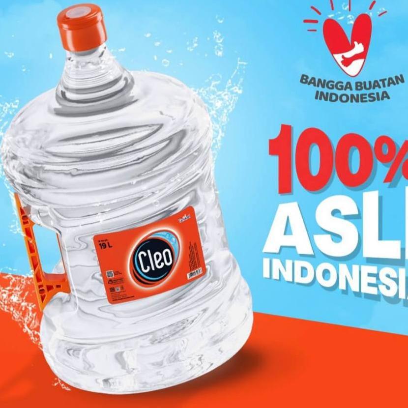 Galon Cleo 19 Liter + Isi Original Berkualitas / Galon + Air Cleo Original