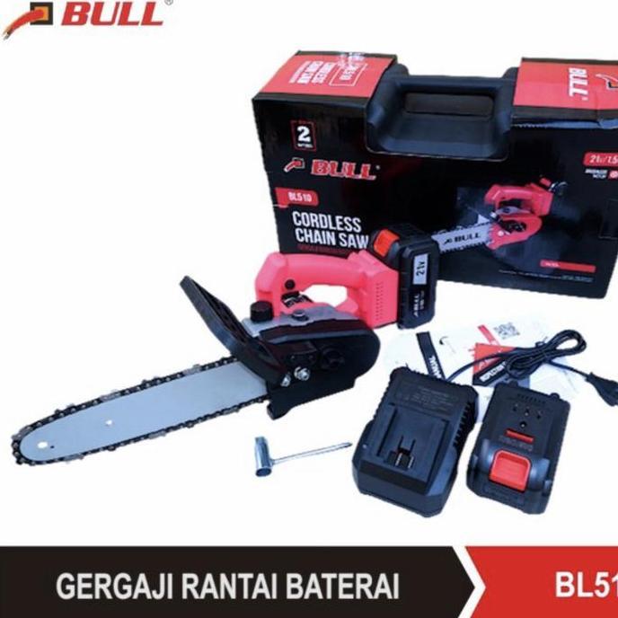Terlaris Bull Mesin Bl 510 Gergaji Rantai Baterai Cordless Chainsaw 10" Bl510