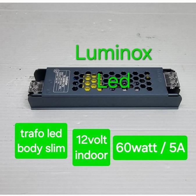 Promo Power Supply Led Slim 12V 12Volt 5A Indoor Trafo 60W 60Watt 5Amper 12V Cod