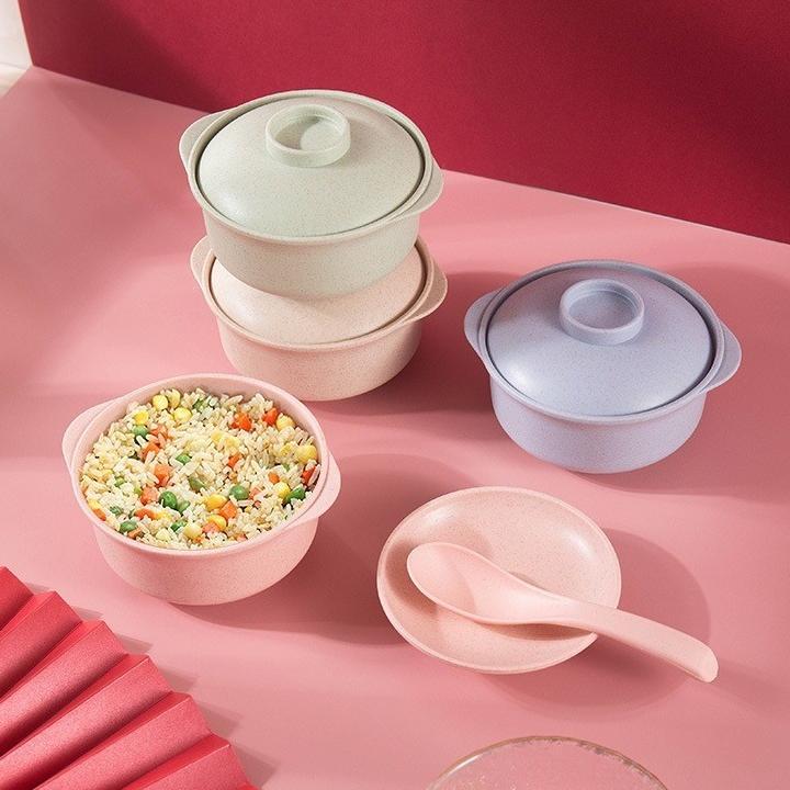 MANGKUK CALISTA SAKURA / MANGKOK MIE RAMEN FREE TUTUP / Mangkuk plastik + Tutup 2in1 Mangkuk Sup Plu