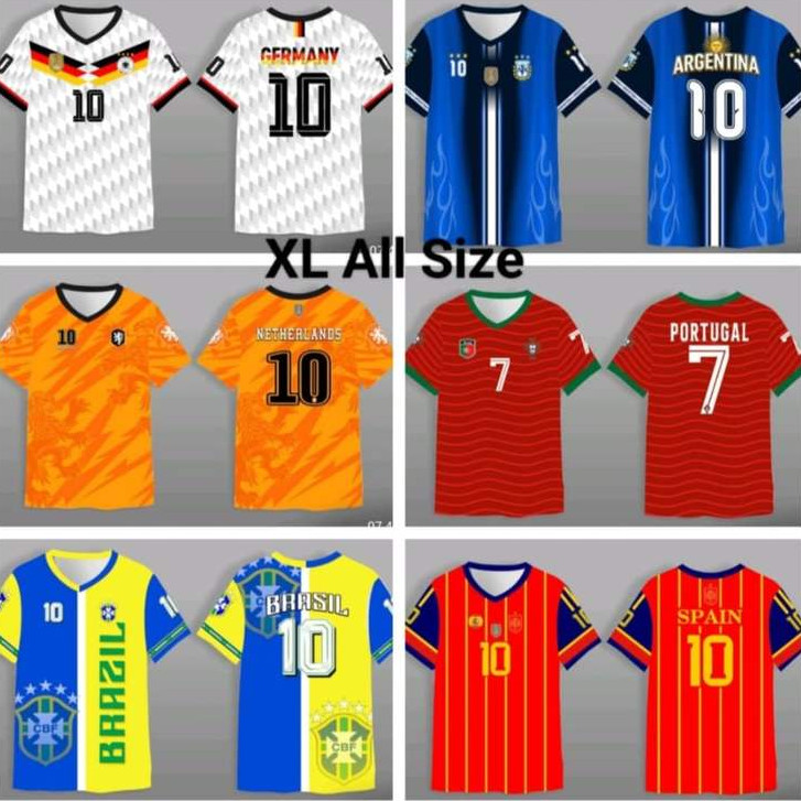 Atasan Pria Dewasa Jerse Baju Bola Negara Piala Dunia 2026 Baju Bola German, spanyol,portugal