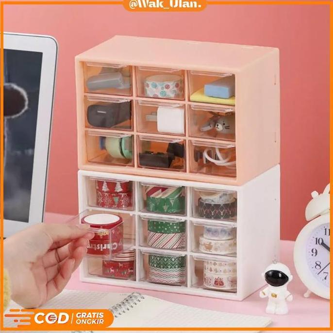 Tempat perhiasan / KOTAK LACI MINI SERBAGUNA | Rak kosmetik / tempat perhiasan 9 laci / tempat perhi