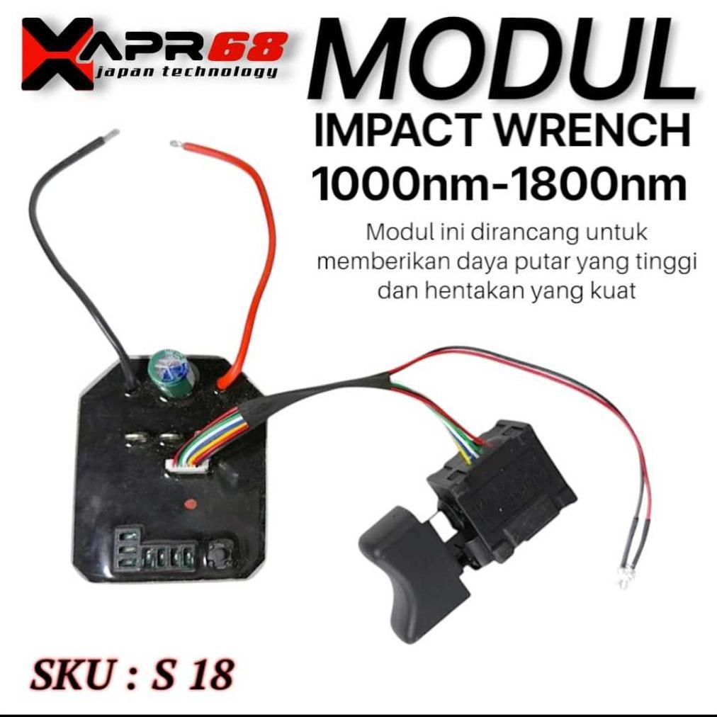 APR S18 Modul Saklar Impact Wrench 1800NM Baterai - Kompatibel dengan JLD, Nagawa, Kamolee