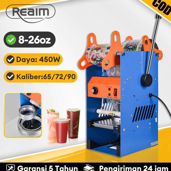 REAIM Mesin Press Gelas, Cup Sealer, 8oz - 26oz, Mesin Press Cup, Mesin Sealing Gelas Plastik, Cup S