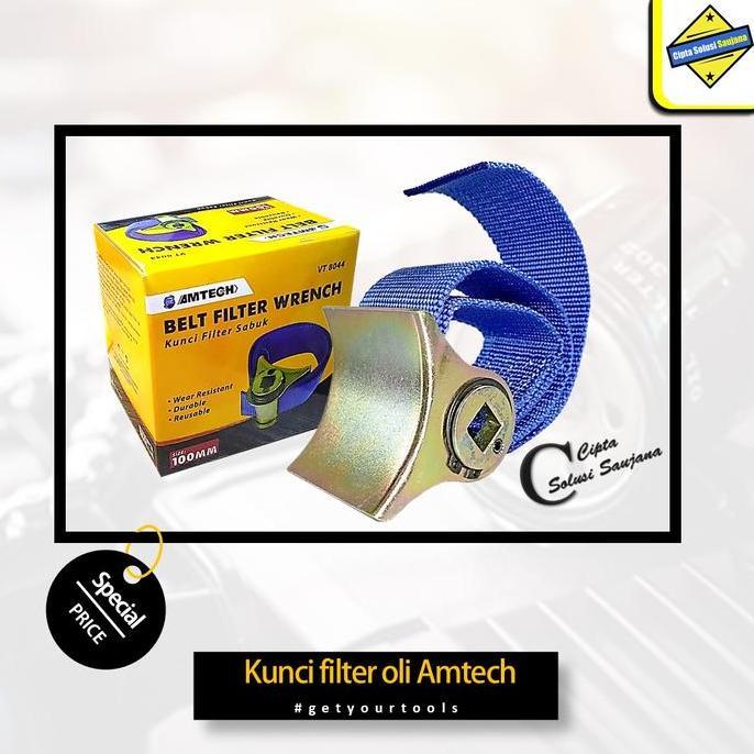 AMTECH KUNCI FILTER OLI MOBIL MODEL SABUK STRAP KUNCI FILTER SOLAR ALAT PEMBUKA FILTER OLI SARINGAN 