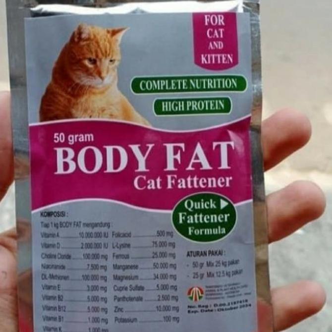 Body Fat 50G - Vitamin Penggemuk Badan Kucing Obat - Gemuk Kucing Best Quality
