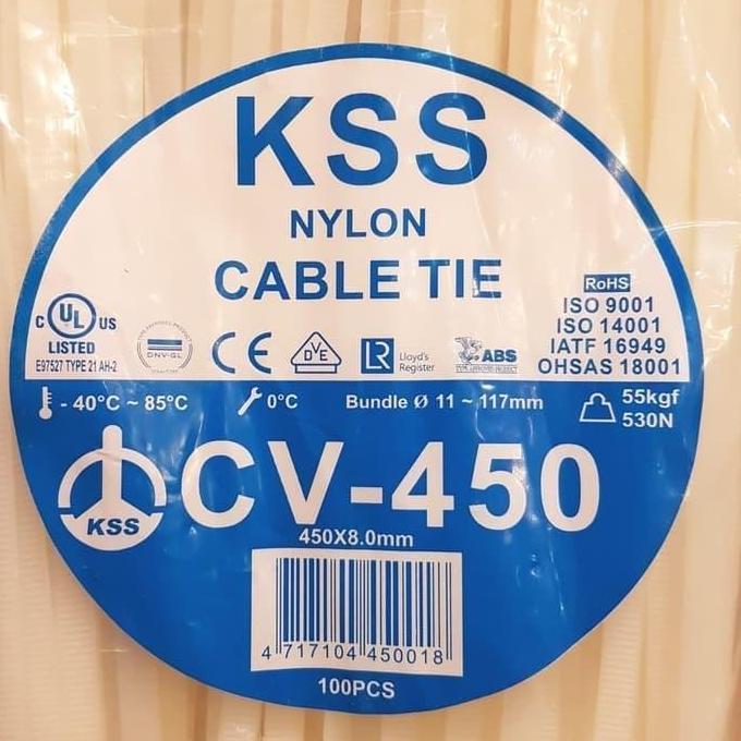 Cable Ties CV450x8 KSS CV-450x8 CV 450x8 hitam atau putih Ties KSS ORI