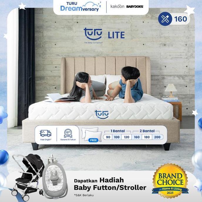 Kasur Base Support Foam TURU LITE ukuran 160x200 (Queen) FREE BANTAL