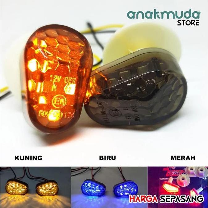Lampu Sein Sen Led Fairing Tempel Motor Cahaya Crystal Variasi Cbr R15 Gsx Ninja Vixion Cb150