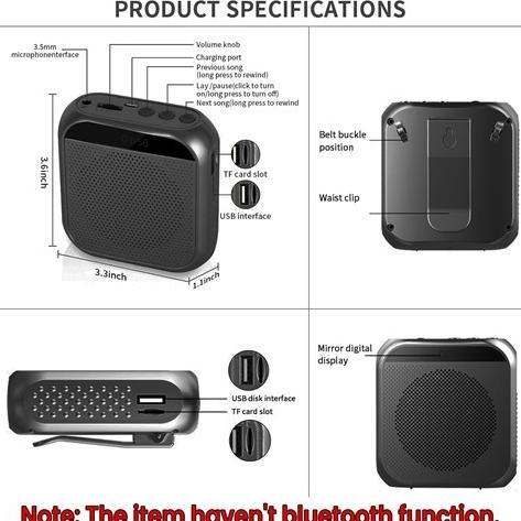 Speaker Megaphone Mini Guru Tour Guide Pidato Speaker Pinggang Dengan Mic JEPIT Wireless