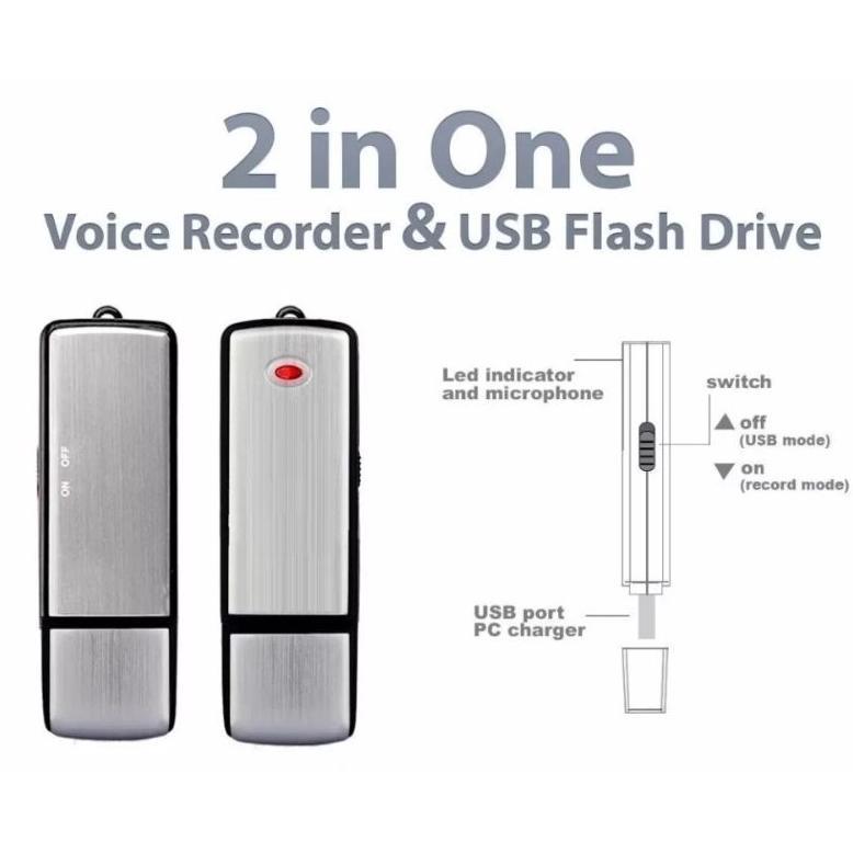 Alat Perekam Suara Mini Tersembunyi Alat Penyadap Sadap Suara Voice Recorder Flasdisk