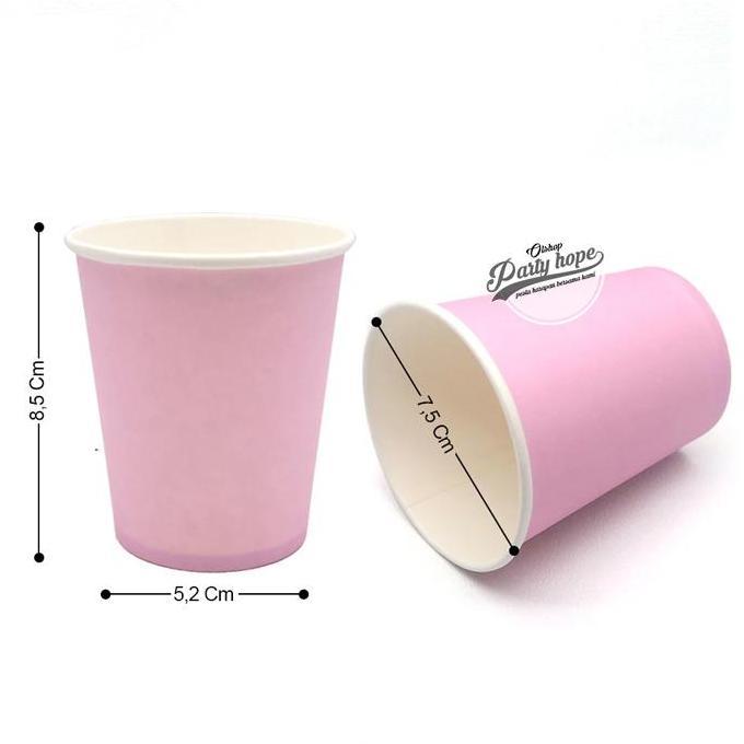 [isi 10] Gelas Kertas Polos / Paper Cup / Gelas Ulang Tahun Polos / Party Equipment Cup Polos
