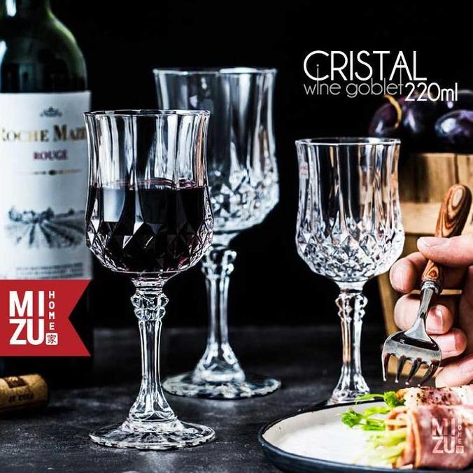 MIZU CRISTAL Wine Goblet Drinking Wine Gelas Red Wine Gelas Minum Air