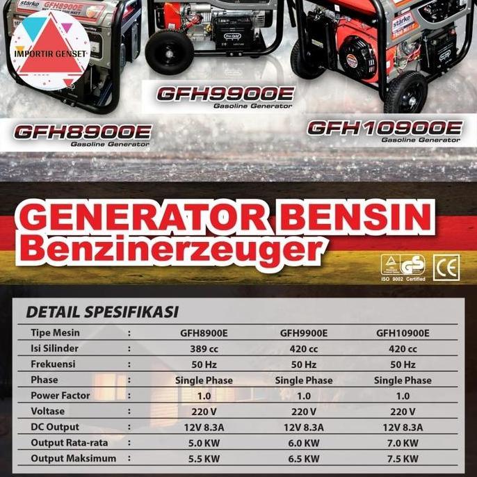 Genset 5000 Watt  Maks 5500 Watt Bensin / Genset Open 5000 Watt