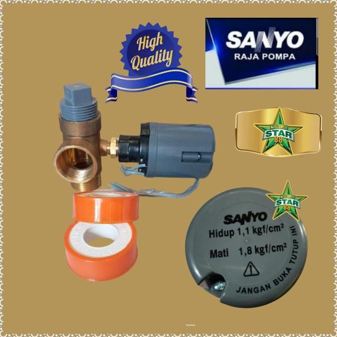 TEE+OTOMATIS SANYO ORI POMPA AIR LOW 200 WATT PDWH 200 B JET PUMP 130 ASLI