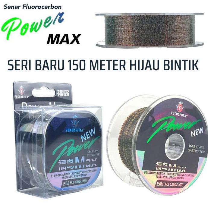 Veii- New- Senar Fukushima Power Max 150 Meter Fluorocarbon- Rna Hijau Bening Bitik