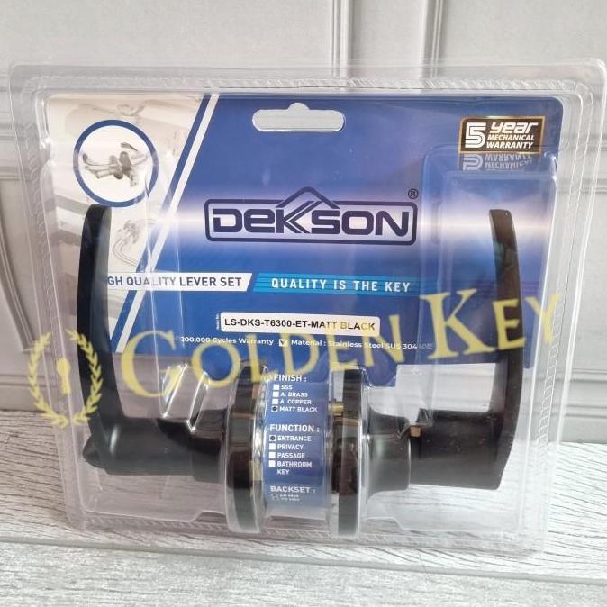 Kunci Pintu Handle Lever Set Dekkson Dekson LS T 6300 T6300 ET Black Hitam