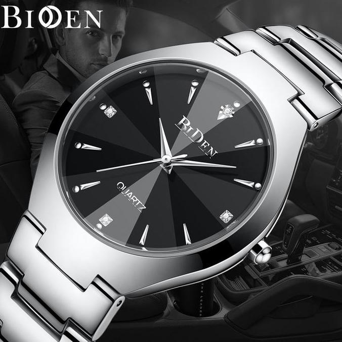 Orologi- Biden Jam Tangan Pria Tahan Air Pria Bisnis Santai Otomatis Date Tali Stainless Steel  Yn01