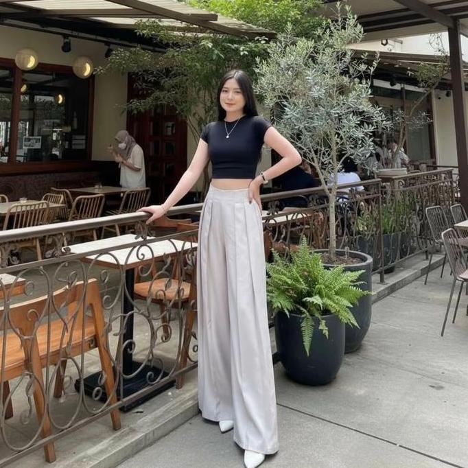 New- Groovy Fashion - Lavie Pants Highwaist Kulot Wanita Korean Look - Celana Panjang Casual Viral K