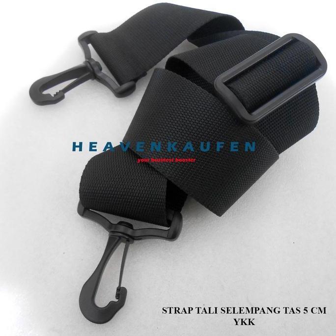 TALI SELEMPANG STRAP TAS PRIA YKK LEBAR 5 CM HITAM