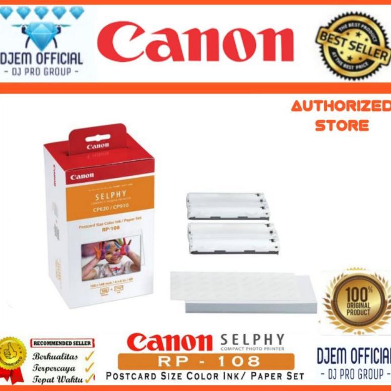 CANON SELPHY RP-108 / KP-108 IN Photo Paper and 2 pcs Printer Ink CP820 CP910 CP1000 Canon Selphy RP