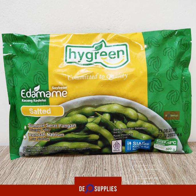 Tino- Edamame Deluxe Gurih Salted 500Gr - Cemilan Kacang Kedelai Asin