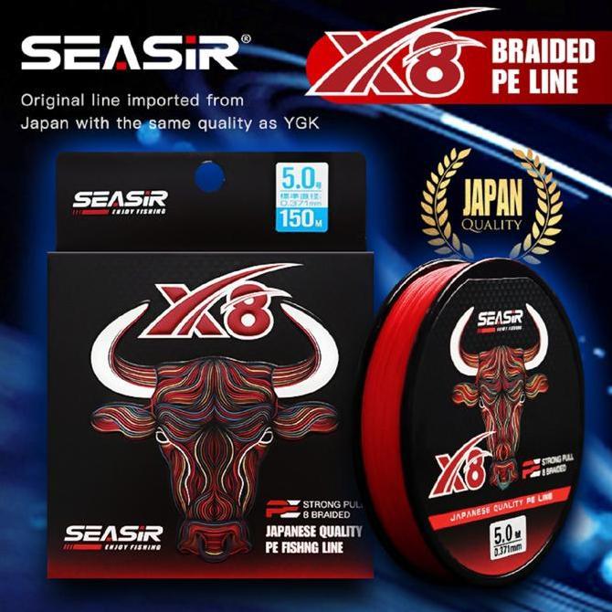 SEASIR Redbull PE X8 Senar Pancing 150 Meter  PE Braided Fishing Lines 8 Untaian Kepang Multifilamen