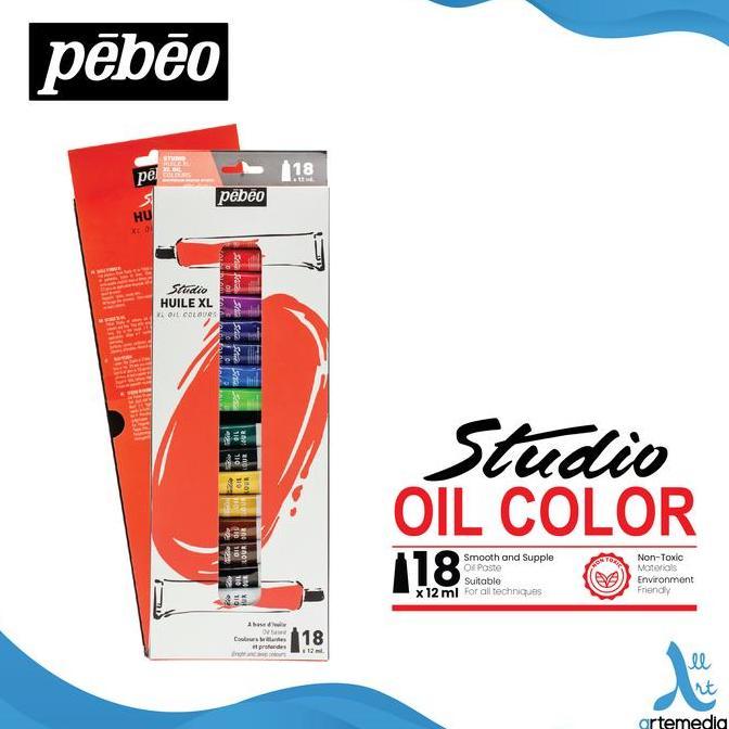 Pebeo Studio Oil Paint 18x12ml Tube Set | Cat Minyak Pebeo Set 18 pcs Diskon