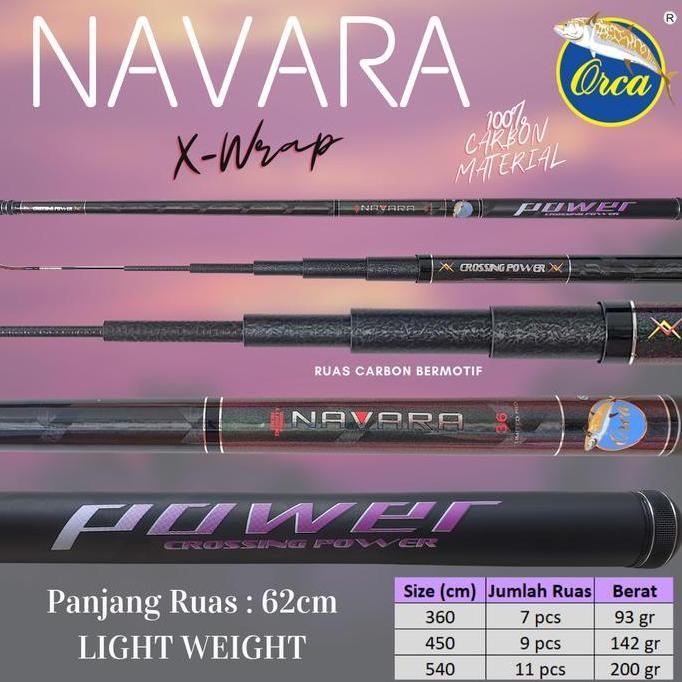 Joran Tegek Orca Navara bahan carbon 360,450,540