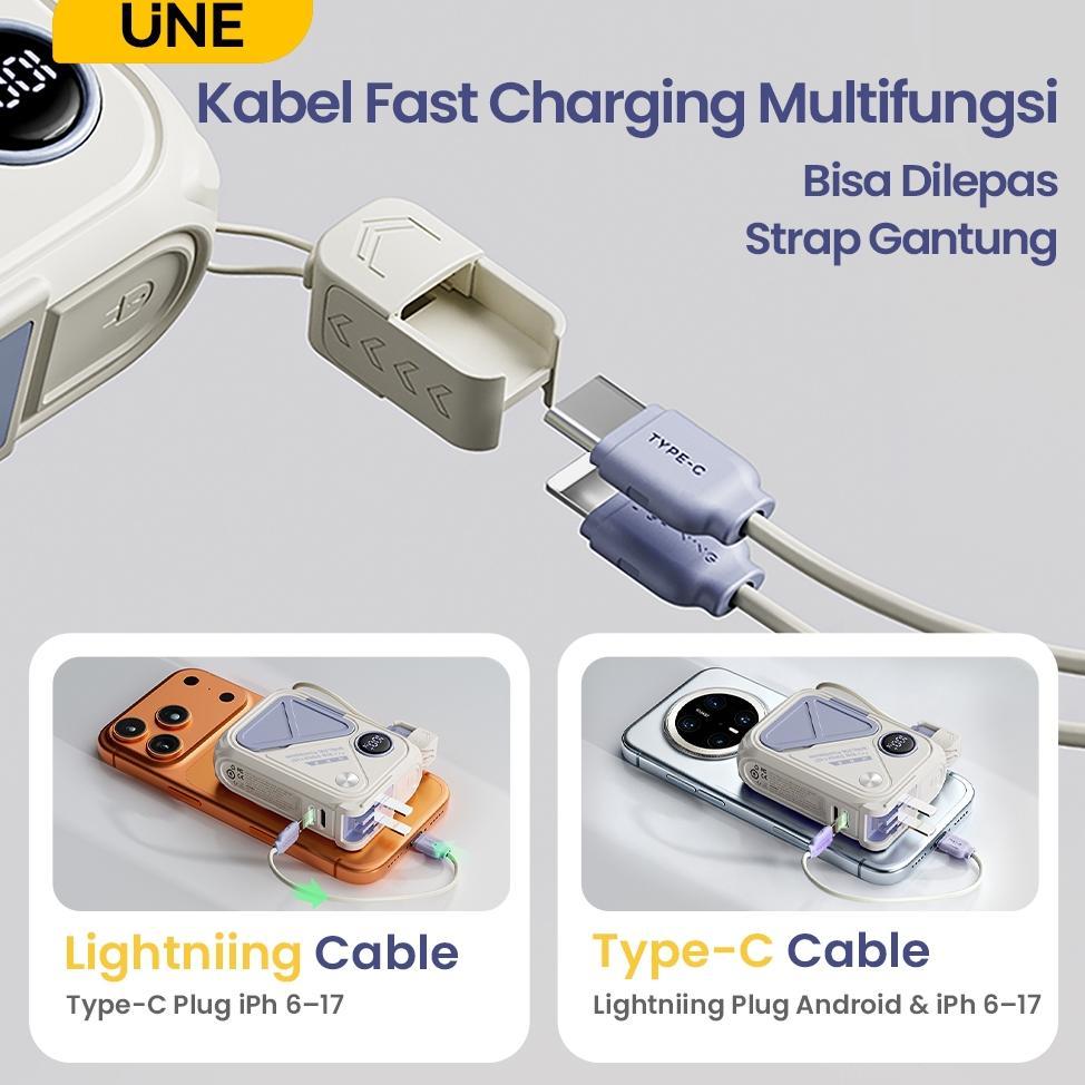 BESTPROMO [Garansi 2 tahun] UNE Powerbank Fast Charging Mini Wireless Magnetic 30000/20000mah Type C