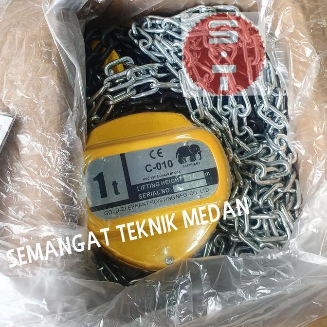 HARGA DISC - CHAIN BLOCK TAKEL KATROL HOIST 1TON 1 TON 10 METER 10 M ELEPHANT GAJAH