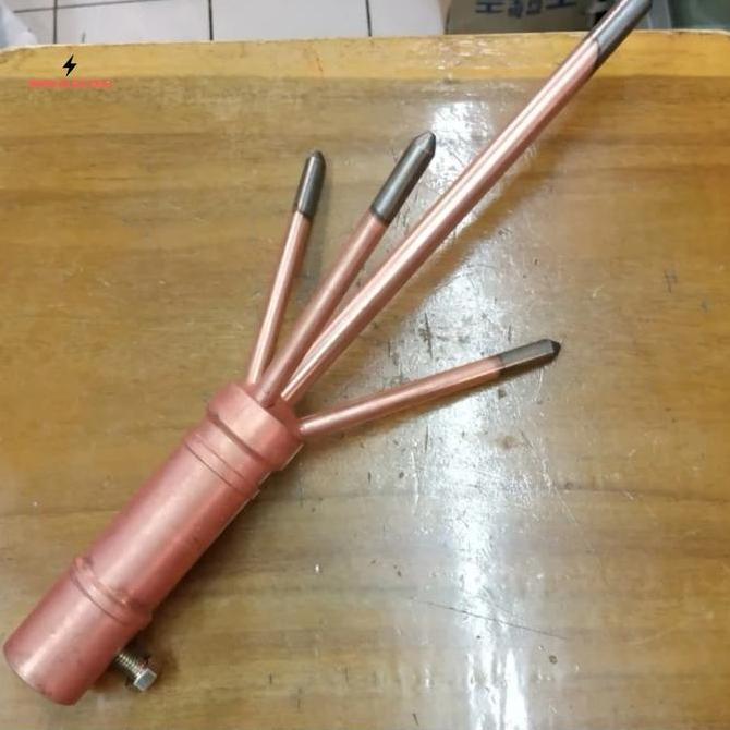 Anti Petir Trisula Tembaga Kuningan 3/4" / Tombak Anti Petir Trisula 3/4