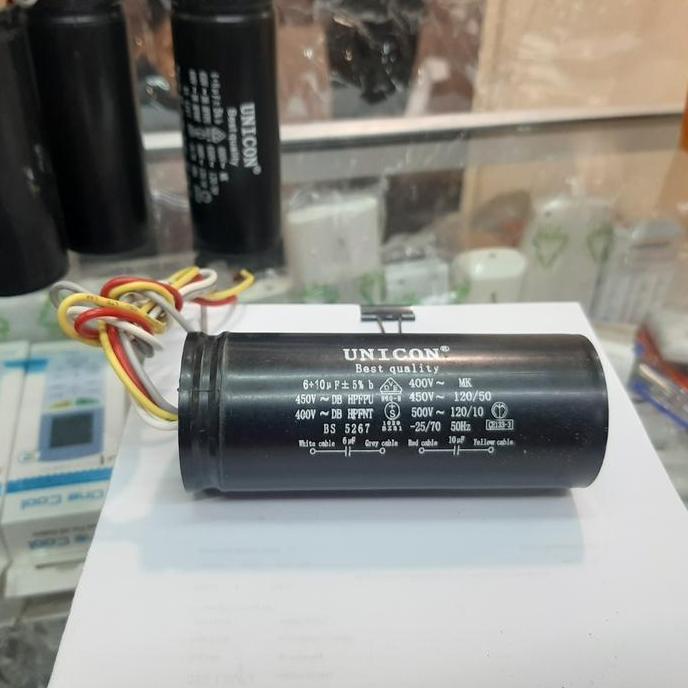 KAPASITOR MESIN CUCI 6 UF DAN 10 UF WASHING MACHINE CAPASITOR 4 KABEL HEMAT