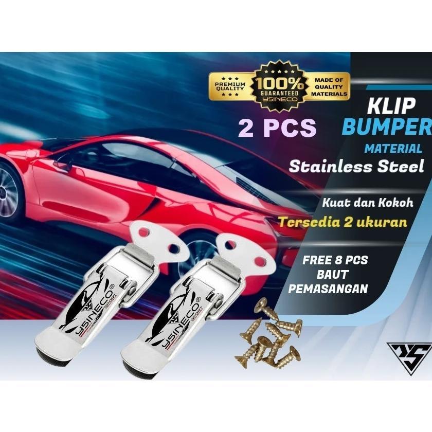 Cuci Gudang Klip Bumper Mobil Universal - Pengait Clip Bemper Klem Putih + 8 Pcs Baut / Mur Stainles