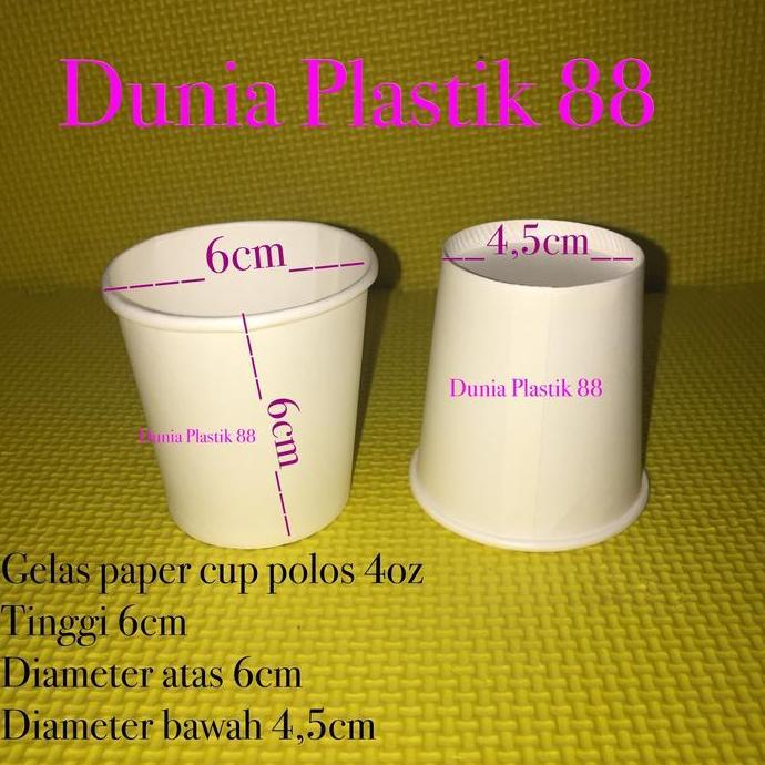 Bora- @50Pc Gelas Paper Cup Kertas Polos Foam Putih Kecil Mini 4Oz Kopi Hot