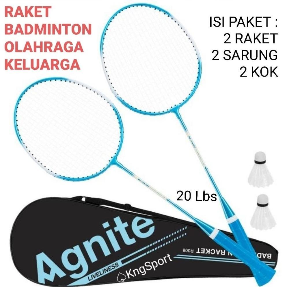 BEST SALE Raket Olah Raga Badminton Warna Blue Pink Split Racket Isi 2 Gratis Tas + Kok ER307 Terbar